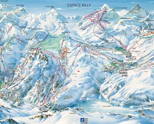 Mapa Tignes Val d'Isere